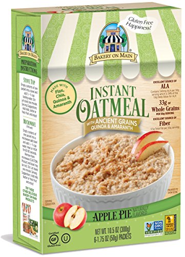 Bakery On MainGluten-Free Instant Oatmeal, Vegan & Non GMO - Apple Pie, 10.5oz (Pack of 1)