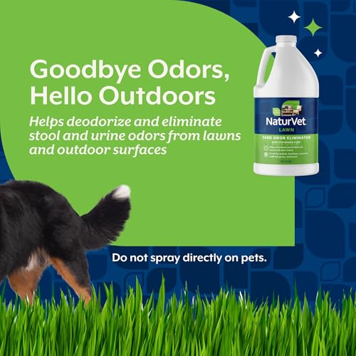 NaturVet Yard Odor Eliminator Plus Citronella for Dog Odors- 64 oz Refill | Eliminate Stool and Urine Odors from Lawn and Yard, Designed for Use on Grass, Patios, Gravel, Concrete & More, Refill - Image 4