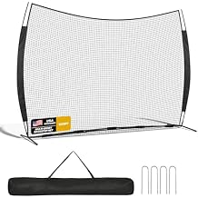 Shopsource 12x9/16x10/20x10ft Barricade Backstop Net, Ball Sports Barrier Netting, Protection Screen for Baseball Softball Lacrosse Soccer Hockey Training for Backyard with Carry Bag
