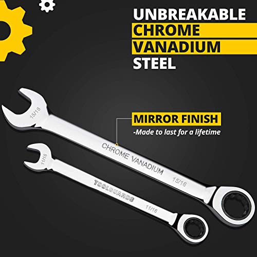 [26 Pieces] Ratcheting Wrench Set | Unbreakable INCH + MM - Thumbnail 6