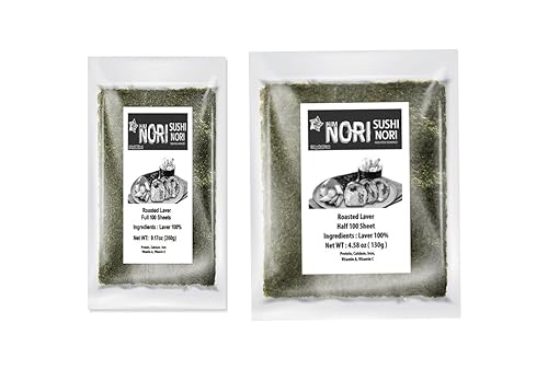 Kimnori Organic Sushi Nori Seaweed, Full-Size and Half-Cut Sheets, Premium