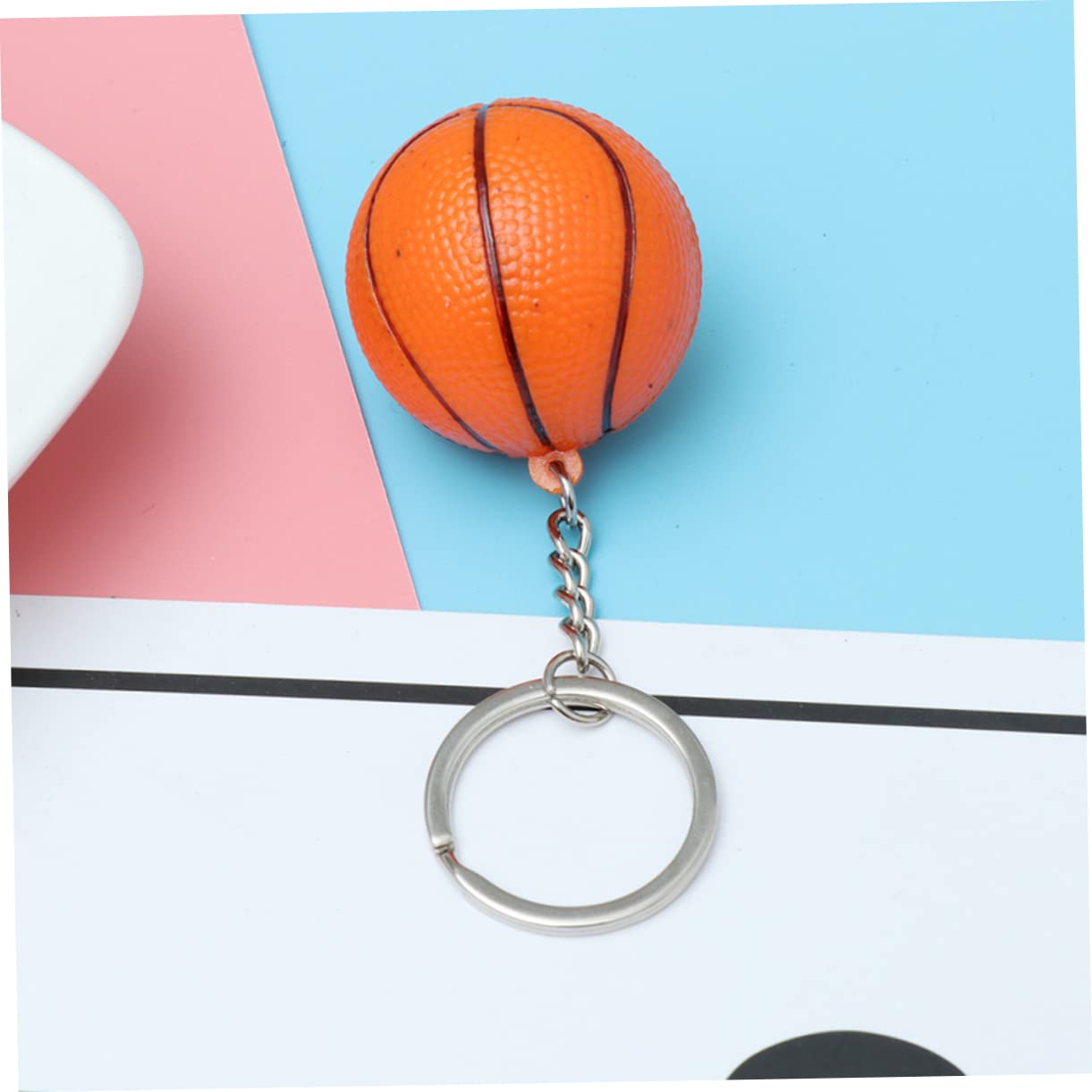 CLISPEED 20 Pz Portachiavi Sportivo La Festa di Basket Favorisce di Basket Portachiavi Mini con Palloni Sportivi Sportivi Souvenir Pu Bambino