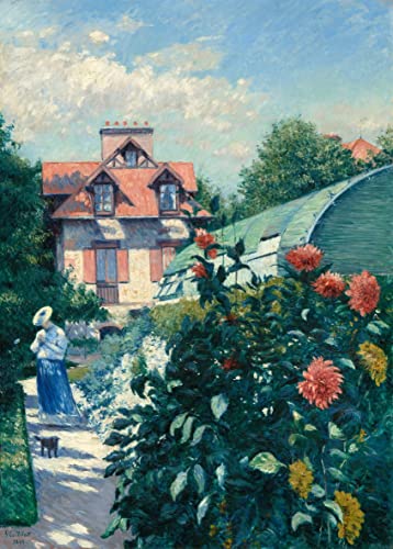 Toile Jardin de Dahlias Caillebotte Idée Décoration Mur Nu Salon 60x90cm