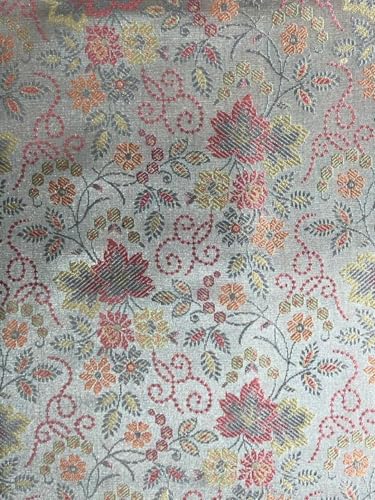 Tissu brocart de soie rigide gris argenté pour robe structurée - 5
