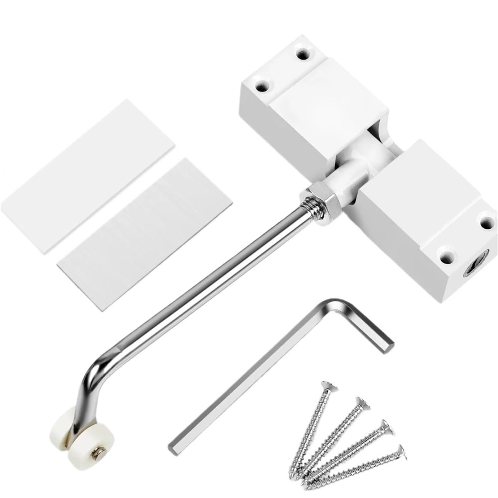 Kdhcvkz White Adjustable Self Closing Door Hinge Spring Zinc Alloy Door Closer(White)