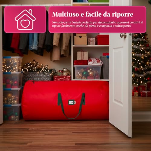 Borsa Contenitore Impermeabile Per Albero Di Natale – Pieghevole Con Manici E Zip - 5
