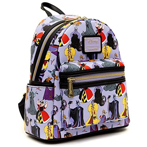Loungefly Mini Backpack, Disney Villains, Maleficent Ursula Evil Queen Scar Hades2