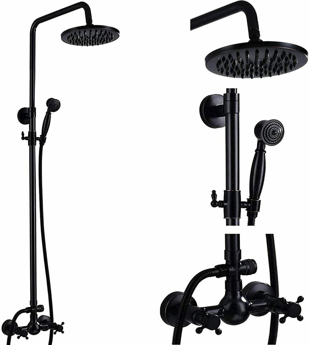 DFGHNBVC Oil Surface Bronze Rain Shower System Set 8Inch Rainfall Shower Head Handheld Spray