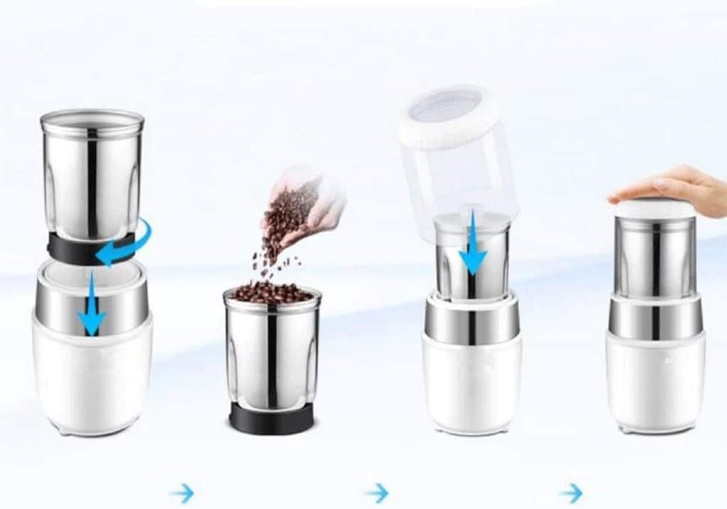 Electric Coffee Grinder Stainless Steel Blade Grinding Mill for Beans, Herbs, Spices, Nuts, Seeds, Pulses and Fruit