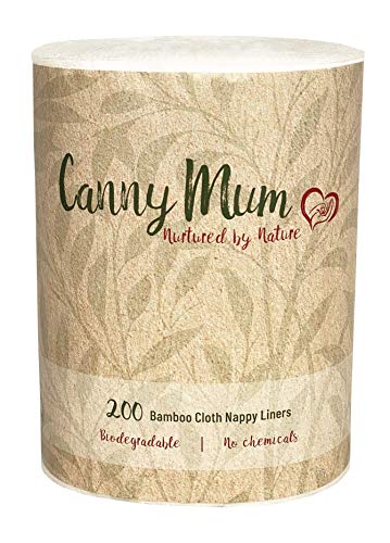 CannyMum Toallitas y Forro de Pañales de Bambú. Biodegradables. 200 hojas/rollo