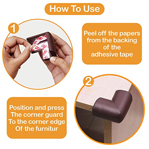 Image of Luvlap Baby Proofing Thick Corner Guard for Baby Safety, 20 Pcs, Pre-Taped Edge Guard, Furniture Corner Cushion Edge Guard Protectors, Non Toxic, BPA Free