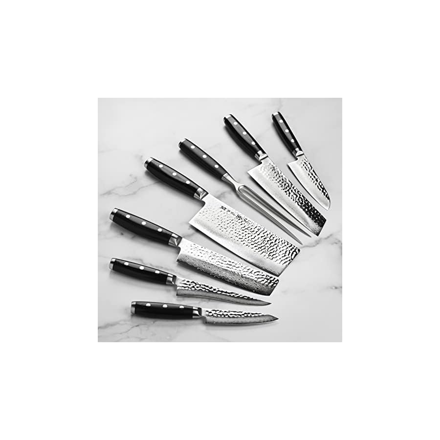 Enso-Knife-Set-Made-in-Japan-HD-Series-VG10-Hammered-Damascus-Japanese-Stainless-Steel-with-Dark-Ash-Knife-Block-25-Piece Enso Knife Set - Made in Japan - HD Series - VG10 Hammered Damascus Japanese Stainless Steel with Dark Ash Knife Block - 25 Piece