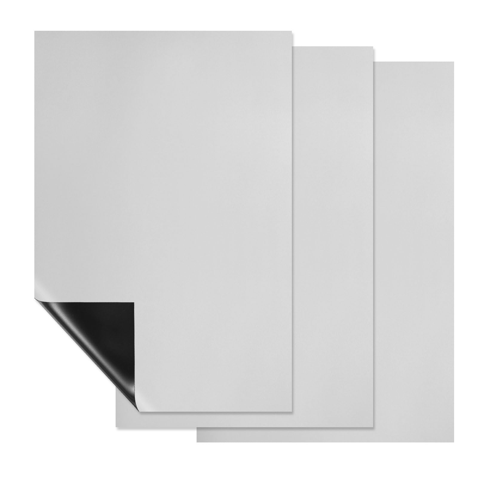 PATIKIL Magnetic Dry Erase Board Sheet for Fridge, 3 Pcs 12 x 8 Inch Erasable Refrigerator Whiteboard for Kitchen for Home Kitchen Organizer Planner Office Storage, Silver (0.6mm)