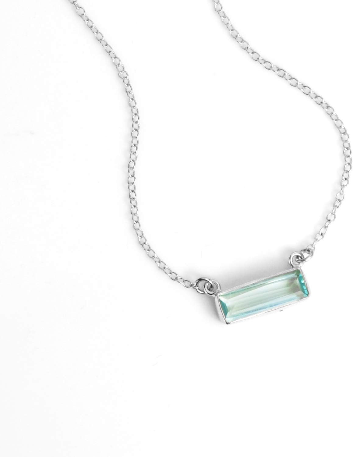 Adira Series Horizontal Gemstone Bar Necklace, Personalized with Name or Birthdate, Custom Birthstone Necklace