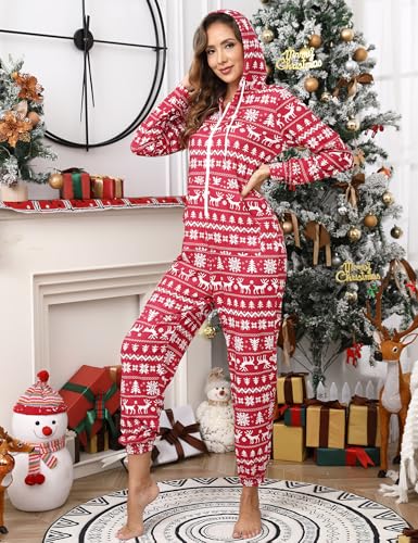 Mono de Navidad para mujer con capucha para noches frías de invierno 3