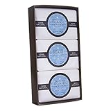Pure Provence Natural and Organic Fragrance Free Triple Milled Soap Gift Set, Organic Shea Butter, French Soaps, Extra-Gentle Full Size Bar, 100% Pure Vegetable Based, Paraben Free - 3x 5.3oz (150g)