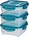 Amazon Basics 6pc Airtight Food Storage Containers Set, 3 x 0.8 Liter