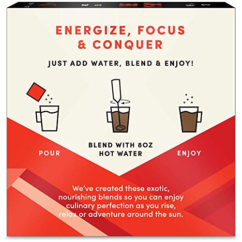 Sun Alchemy Mushroom Coffee, Energize With Organic Fair-Trade Coffee, Lion’s Mane, Reishi, Chaga & Cordyceps Mushrooms - 12 Sachets #TOP3