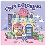 Art Maker: Cozy Coloring - Around Town - 128-Page Adult Coloring Book, Relaxing Illustrations of Charming City Scenes & Animals, Mindful Activity