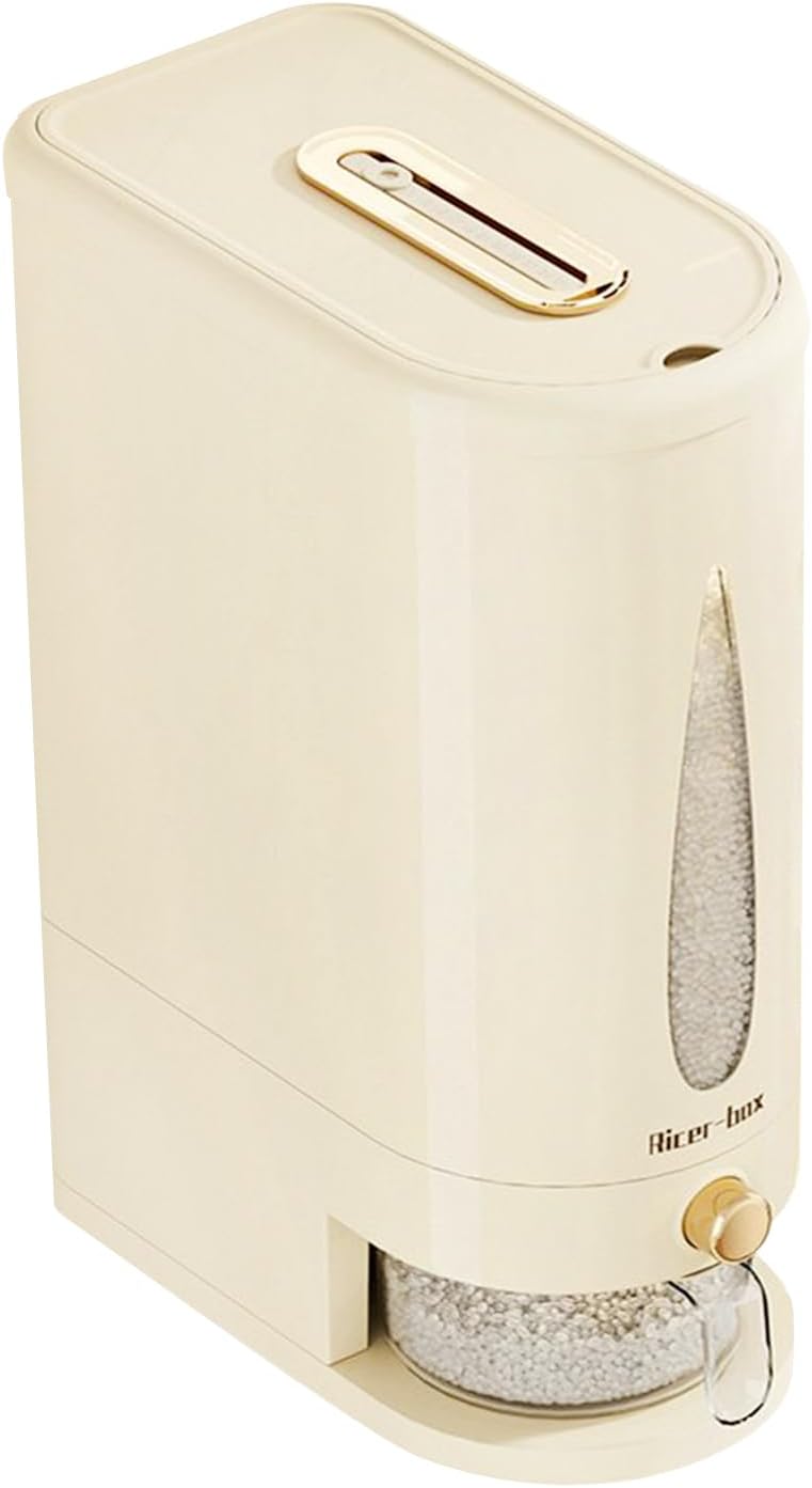 Rice Dispenser - Cereal Storage Bucket | Airtight Kitchen Pantry Container For Rice Soybean Corn Grain Dry Food Organization Easy Pour Household Food Storage Durable Practical Container For Daily Use