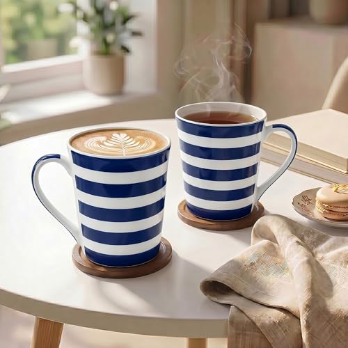 Image of U.P.C. Milk Mug Set of 2 | Ceramic & Bone China Coffee Milk Cups | Designer Printed Tea Coffee Mug Set | Large Capacity Milk Mugs | Microwave Safe Cup Set (UPC MM-103)
