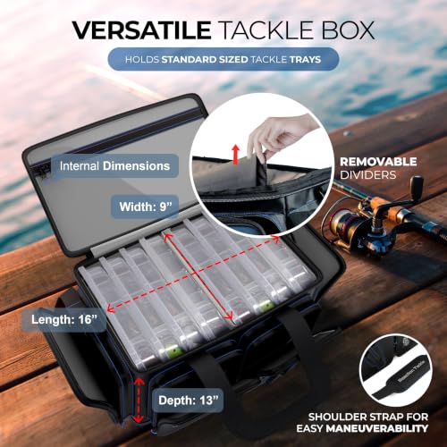 Image of Reaction Tackle Big Fishing Tackle Bag - Large Clear Pockets - Fishing Gear Storage