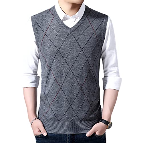 Gilet hommes en laine tricoté URYYRIT XXL pour automne et hiver