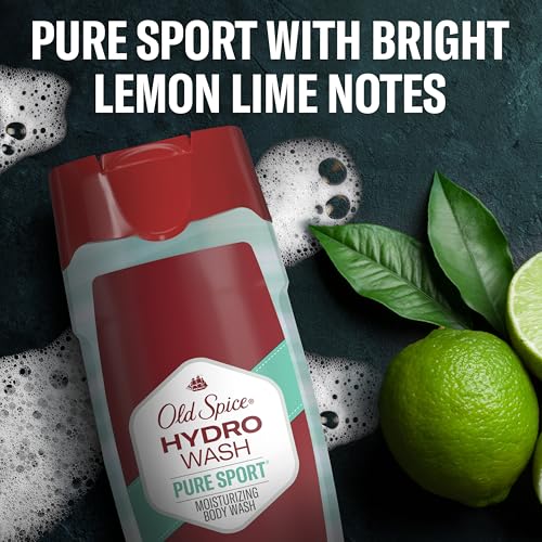 Old Spice Moisturizing Body Wash for Men, Hydro Wash, 2-in-1 Long Lasting Scent & Powerful Hydration to Fight Dry Skin, 24/7 Shower Fresh, Pure Sport Scent, 16 oz (Pack of 4) - image 6
