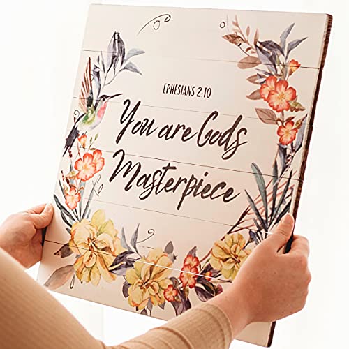 You are Gods Masterpiece Christian Wall Art, Christian Gifts for Women, Confirmation Gifts for Teenage Girl, Religious, Christian Gifts for Mom, Daughter, Sister, Aunt, Confirmation Sponsor Gifts