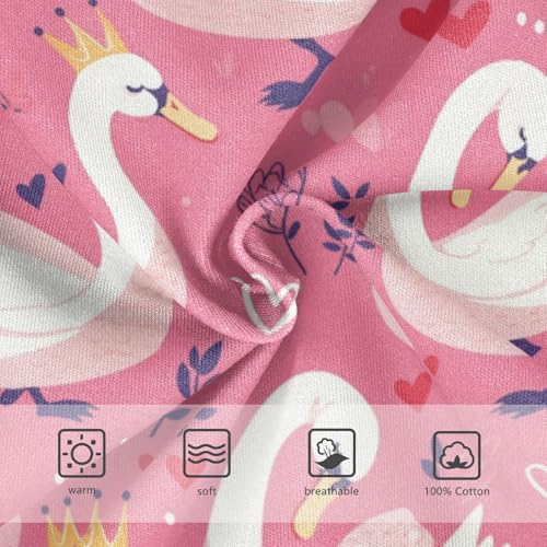 Wusikd Cute Swans Crowns Boys' Underwear Cotton Hearts Pink Boys Briefs Soft Toddler Underwear 2T3