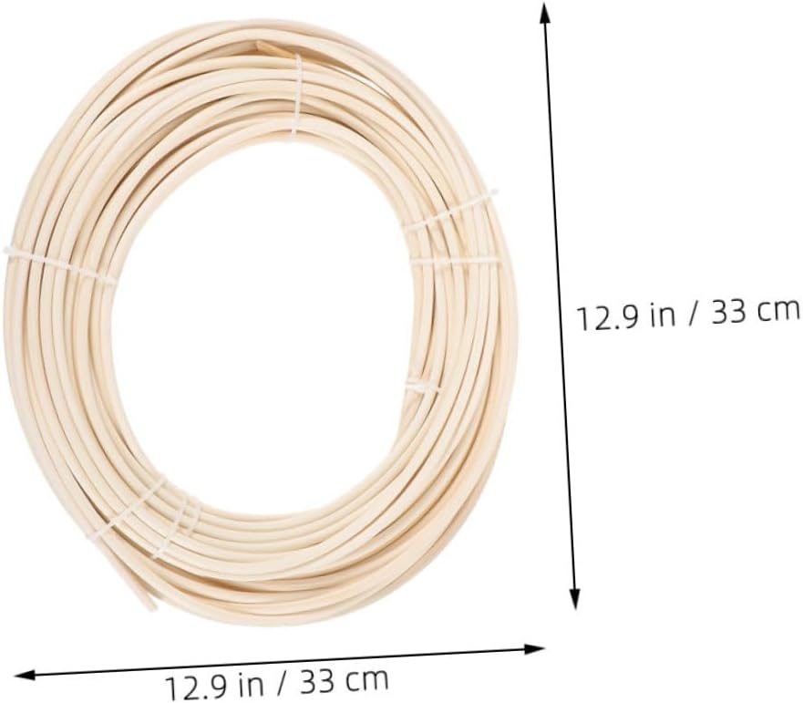 SEWCHICS 3 Pieces 5mm Round Reed Coil Basket Weaving Cane for DIY Rattan Furniture Repair Supplies and Chair Making Crafting Material