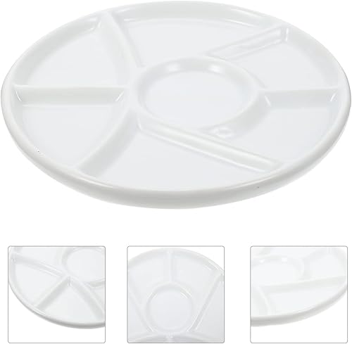 Miniatura 5 de EXCEART Bandeja de pintura de porcelana de cerámica Bandeja de mezcla de cerámica Placas de pintura de acuarela Bandeja de pintura de acuarela Placa