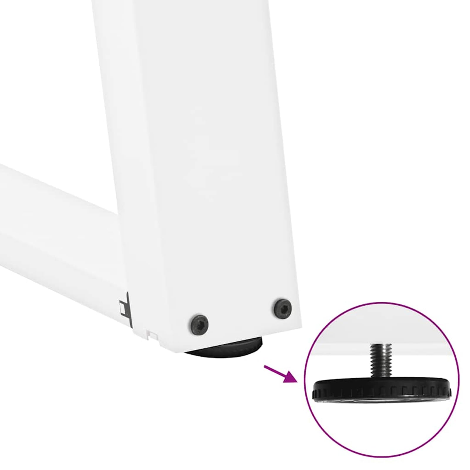 Gambe per Tavolo consolle a Forma di U 2 pz Bianche 38x(72-73) cm in Acciaio