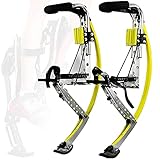 大人の靴ジャンピングスティルトフィットネスエクササイズ重量負荷範囲(50〜110Kg)、バウンスシューズ、スカイランナージャンピングスティルト、男性用女性フィットネスエクササイズ,Yellow-90-110kg