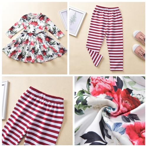 Image of Toddler-Girls-Fall-Clothes-Set Little Girls Highlow Tunic Tops+Leggings Outfit Boutique Clothing