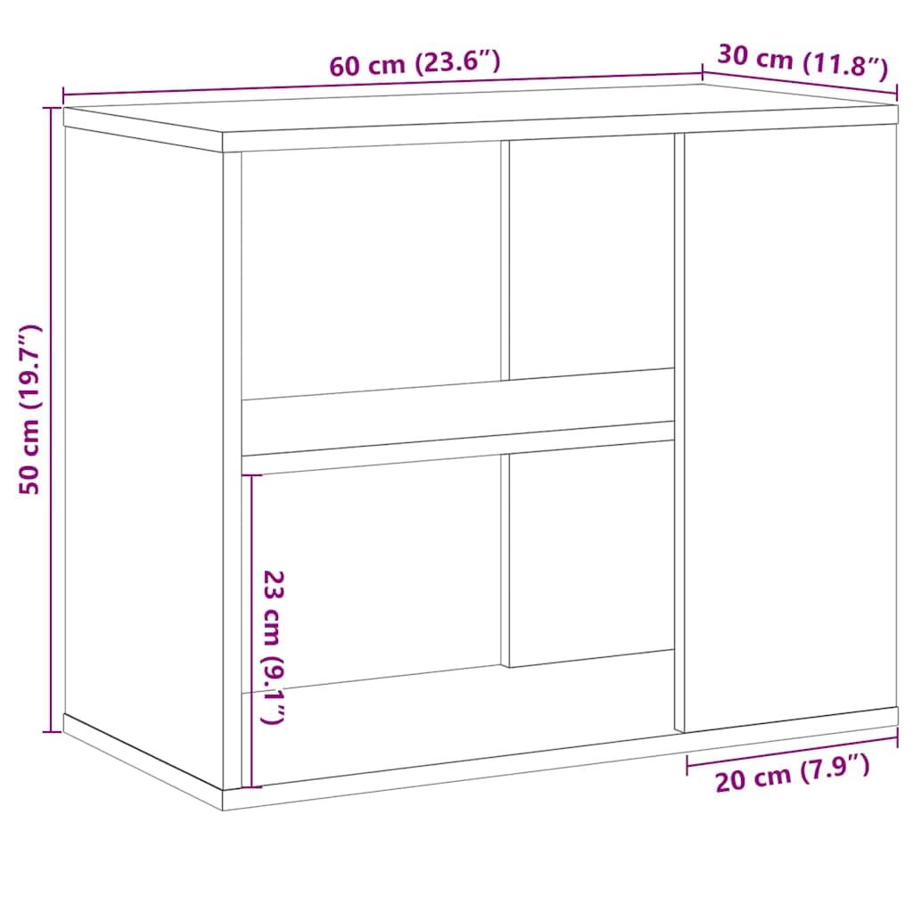 vidaXL Mobiletto Laterale Rovere Artigianale 60x30x50 cm Multistrato, armadietto Laterale, Mobile Laterale, Mobile, armadietti Laterali