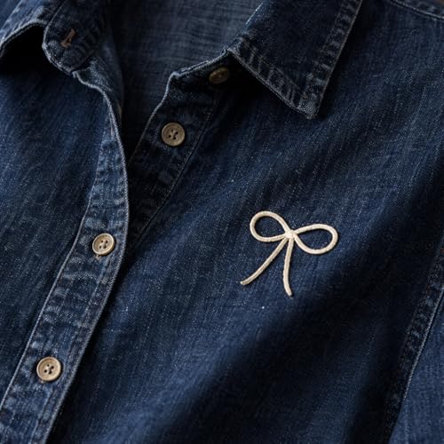 KAZAMA DESIGN FASHION Women's Denim Shirt Blue - Image 8