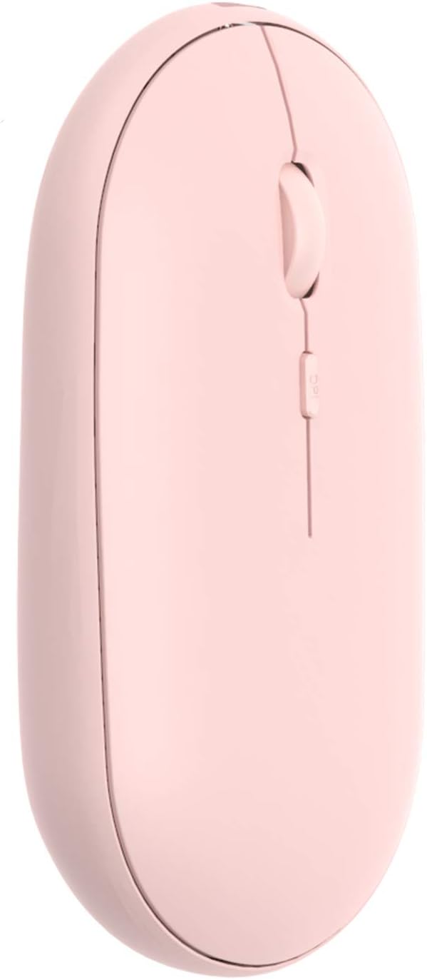 Bluetooth Mouse,Slim Rechargeable Dual Mode(Bluetooth 4.0 + USB) 2.4GHz Wireless Bluetooth Mouse,3 Adjustable DPI,Compatible for MacBook, Laptop, iPad, PC,Computer (Pink)
