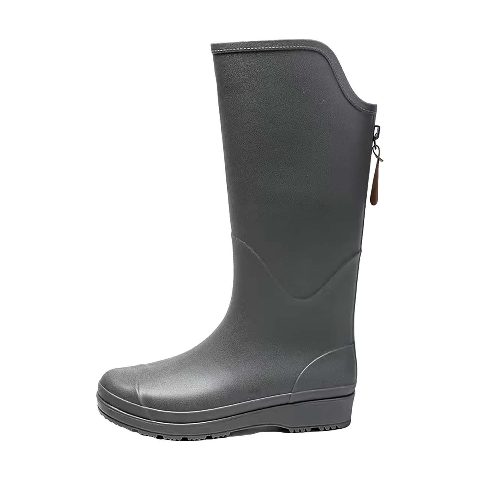 Generisch Bottes de pluie imperméables unisexes - Bottes de pêche hautes à enfiler - Antidérapantes - Avec semelle épaisse - Chaussures de jardin larges et confortables - Bottes d'extérieur légères