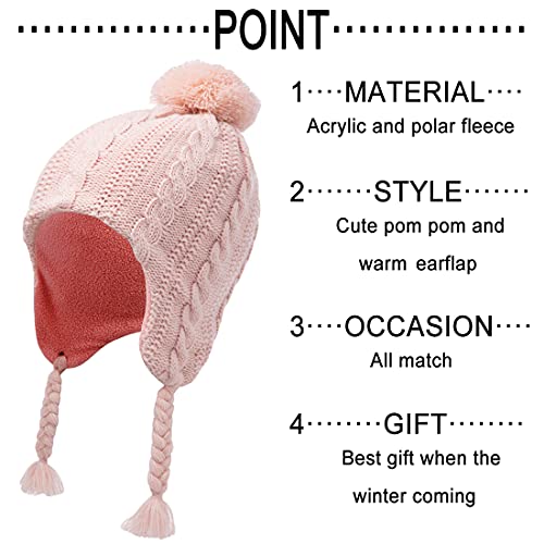 Image of KMOLY Kids Winter Hat Scarf Gloves Set for Girls Boys 3-8 Years,Toddler Earflap Beanie Neck Warmer Mittens Fleece Lined Set