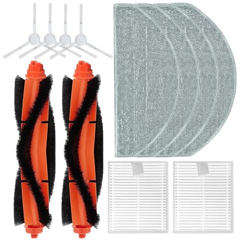 Juego de accesorios para Xiaomi E10 / E12 / B112 Robot Aspirador, 10 unidades Incluye 2 Cepillos principales, 4 cepillos laterales, 2 esponjas, 4 paños de limpieza