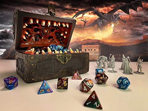 Galdor's Guild Mimic Dice Chest Storage Box | Free Lock & Key | Compatible with Dungeons & Dragons Players, Dungeon Master/DM RPG Gaming | Holder Vault Case | Holds 4 Polyhedral Sets (Regular) by Galdor's Guild - Image 2