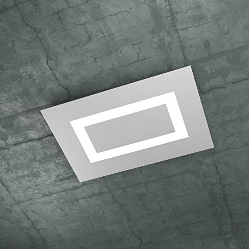 Plafonnier LED 60W gris au design moderne et de 58 cm pour eclairage de salon