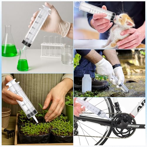 4 Pack 150mL Syringes for Liquid - Large Garden Syringe with Tip Adapter for Liquids, Oil, Watering Plants, Refilling, Measuring, Leak-Proof Design - Thumbnail 6