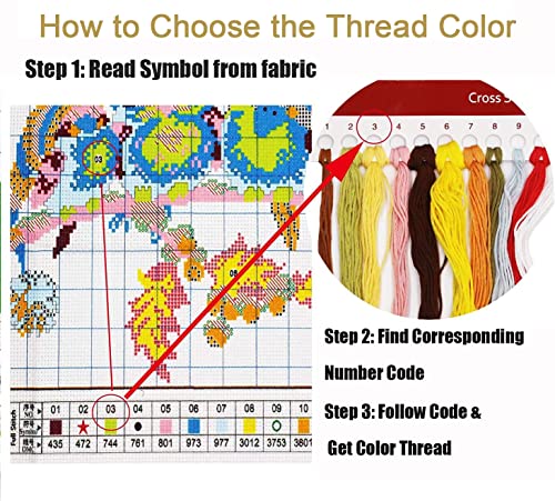 6 Pack Cross Stitch Kits, Veguude Cartoon Counted Stamped Cross Stitch Kits, Cross Stitch Kits For Beginners, Embroidery Kit Arts And Crafts For Home Decor Needlepoint Counted Kits [11Ct 9.84X13.78In] #TOP5