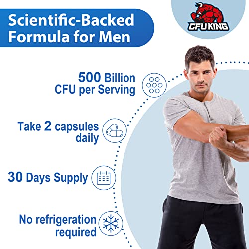 Probiotics For Men - 500 Billion Cfu 12 Strains Probiotic Plus Prebiotic, Powerful Probiotic Capsule For Men's Ultimate Care, Immune Support, Gas, Bloating, Overall Digestive & Gut Health, 60 Capsules #TOP2