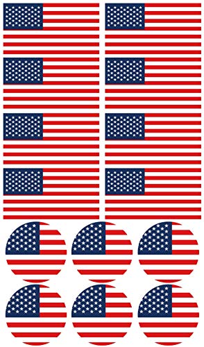 28 Autocollants Drapeau USA. Stickers pour Vélo, Moto et Accessoires. Faciles à Coller, Résistants et Décoratifs