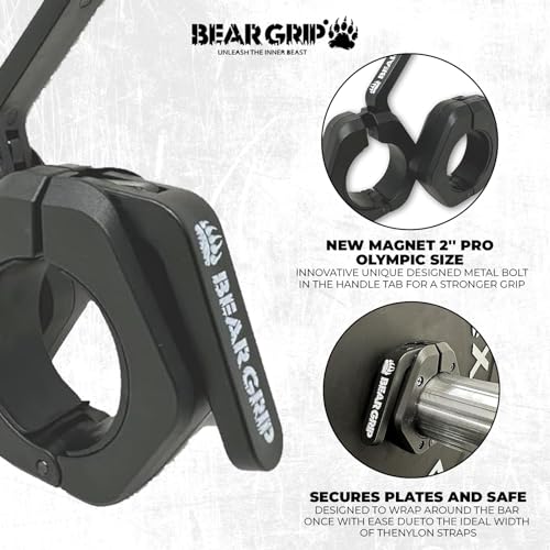 BEAR GRIP Barbell Clamps Collars - Pair of Quick Release Weight Barbell Clips for Weight Lifting, Crossfit, Strength Training Barbells - Image 3