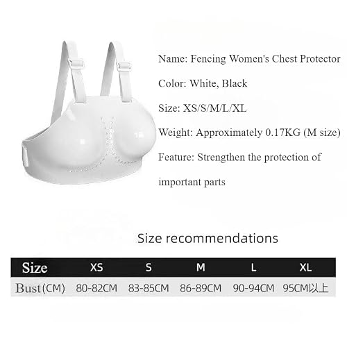 Women\'s Adjustable Chest Guard - Protective Gear for Fencing and Sports, Comfortable Breast Protector with Easy-to-Use Straps, Fencing Supplies & Equipment (Black,M) - Thumbnail 2