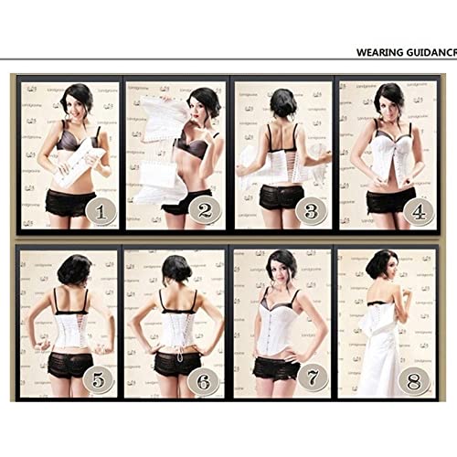 Dames Gothic Bustiers Corsets Satijn Beenkant Lace Up Overbust Bridal Lingerie (Kleur : Red, Size : XXX-Large) - Afbeelding 8